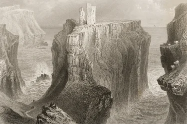 Dunseverick Castle, County Antrim, Nordirland, aus 