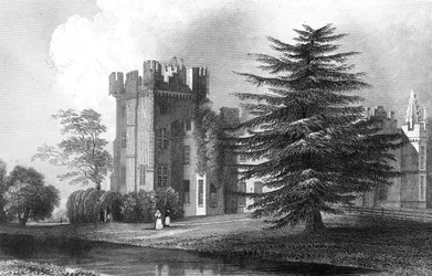 Faulkbourn Hall, bei Whitham, Essex, graviert von Henry Wallis, 1832