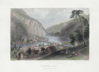 Harpers Ferry (von der Potomac-Seite), veröffentlicht 1839
