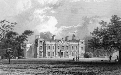 Hill Hall, bei Epping, Essex, graviert von Samuel Lacey, 1831
