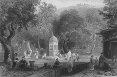 Marktszene und Brunnen, Antiochia