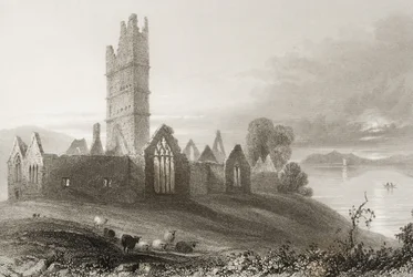 Moyne Abbey, County Mayo, Irland, aus 