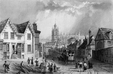 Saffron Walden, Essex, graviert von Charles Mottram, 1832