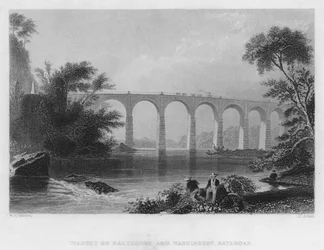 Viadukt der Baltimore und Washington Eisenbahn (Stich)