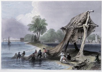 Wellington, Angeln am Ontariosee - in „Canadian scenery illustrated“ von Bartlett W. H.
