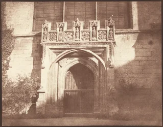 Eine alte Tür im Magdalen College, Oxford, April 1843