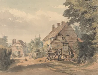 Eine Straße in einem Dorf auf dem Land