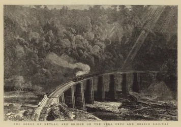 Die Schlucht von Metlac und die Brücke der Vera Cruz und Mexiko Eisenbahn