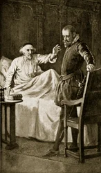 Knox auf seinem Sterbebett, November 1572, Illustration aus 