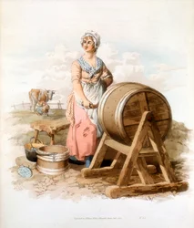 Frauen machen Butter, 1808