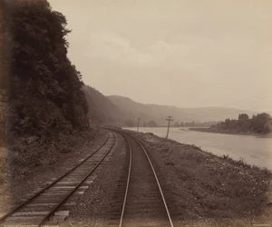 Hemlock Run Kurve, in der Nähe von Towanda, ca. 1895