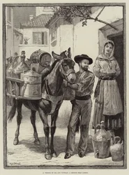 Ein Verkäufer von Öl und Essig, eine Skizze in der Nähe von Lissabon