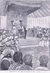 Proklamation der Königin als Herrscherin von Indien 1858 n. Chr.