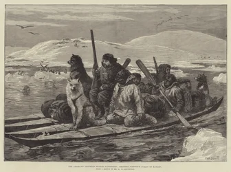 Die amerikanische Franklin-Suchexpedition, Überquerung der Simpsonstraße in Kajaks