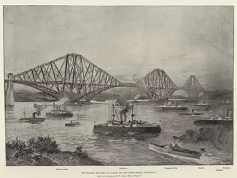 Das Kanalgeschwader vor Anker vor der Forth Bridge, 2. September