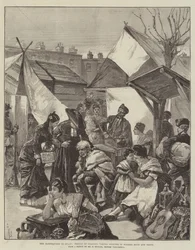 Das Erdbeben in Spanien, Menschen von Granada suchen Schutz in Holzhütten und Zelten