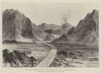 Der indische Grenzaufstand, eine Aufklärung in Kraft, 23. August, fünf Uhr nachmittags