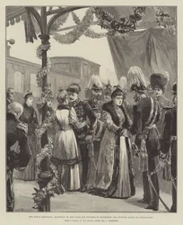 Die königliche Hochzeit, Empfang des Herzogs und der Herzogin von Edinburgh und Prinzessin Marie in Sigmaringen