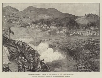 Der Krieg in Sikkim, Angriff der Tibeter auf das Lager in Gnatong