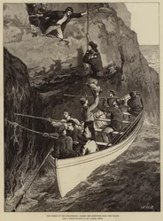 Das Wrack der Strathmore, Rettung der Überlebenden von der Insel