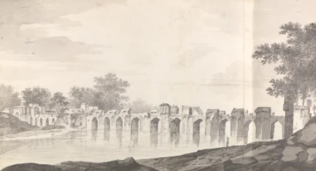 Ansicht der Brücke bei Jaunpur über den Fluss Gomti