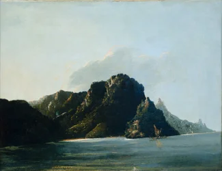 Blick auf Resolution [Vaitahu] Bay in den Marquesas