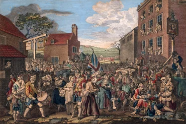 Eine Darstellung des Marsches der Wachen nach Schottland im Jahr 1745