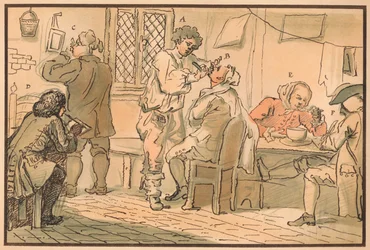 Frühstücksszene aus The Five Days Peregrination, 1732