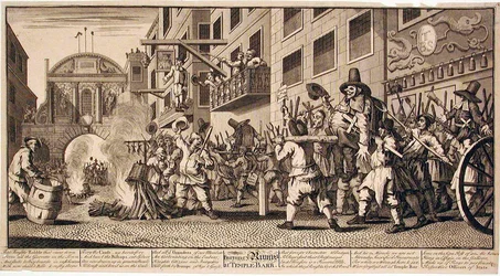Die Verbrennung der Rümpfe am Temple Bar