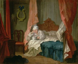 Francis Matthew Schutz in seinem Bett, um 1755-60