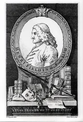 Henry Fielding (1707-54) im Alter von achtundvierzig Jahren, graviert von James Basire