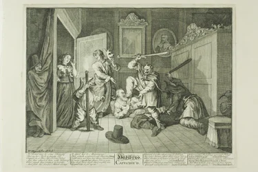 Hudibras wird katechisiert, Platte neun aus Hudibras