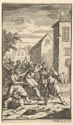 Hudibras von Trulla besiegt, siebzehn kleine Illustrationen für Samuel Butlers Hudibras, 1721-26