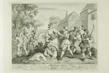 Hudibras von Trulla besiegt, Platte fünf aus Hudibras