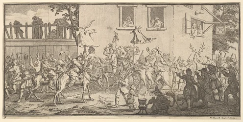 Hudibras und der Skimmington Siebzehn kleine Illustrationen für Samuel Butlers Hudibras