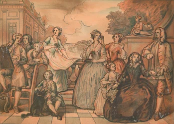 Skizze für Das Gespräch der Familie Jones, 1730