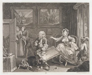 Die Dirne findet einen Beschützer, entworfen 1732, gedruckt 1744