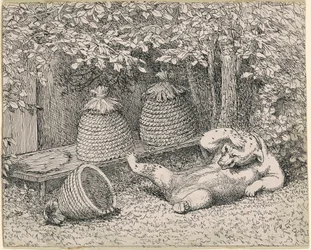 Bär von Bienen gestochen