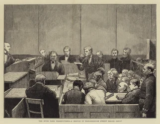 Die Hyde Park Verfolgungen, eine Skizze im Marlborough Street Police Court