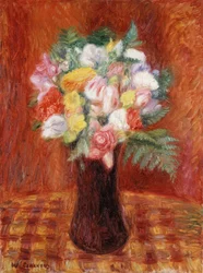 Blumenstrauß in lila Vase