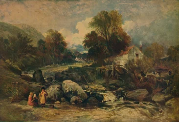 Dol-y-Garrog-Mühle bei Llanrwst, Caernarvonshire, ca. 1844