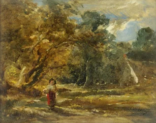 Landschaft mit Mädchen