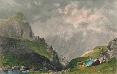 Blick von den Langdale Pikes in Richtung Bowfell, Westmorland