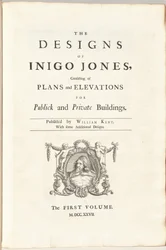 Die Entwürfe von Inigo Jones, bestehend aus Plänen und Erhebungen für öffentliche und private Gebäude. Herausgegeben von William Kent, mit einigen zusätzlichen Entwürfen. Der erste [zweite] Band
