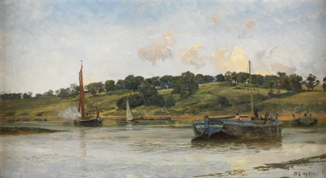 Lastkähne auf der Medway, 1977