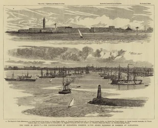 Die Krise in Ägypten, die Befestigungen des Hafens von Alexandria, das alliierte Geschwader im Hafen von Alexandria