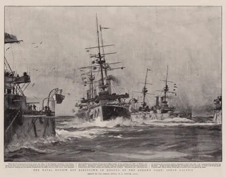 Die Marineparade vor Kingstown zu Ehren des Besuchs der Königin, Dampftaktiken