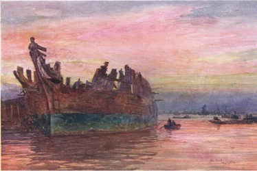 Das Ende eines alten Kriegsschiffs, 1915