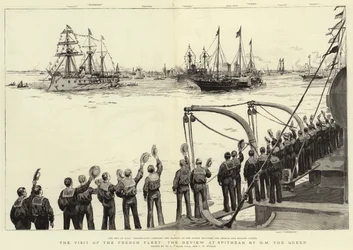 Der Besuch der französischen Flotte, die Überprüfung in Spithead durch Ihre Majestät die Königin