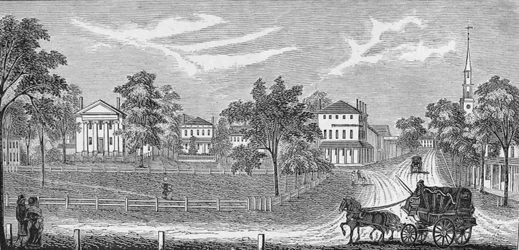 Präsident Lincoln verlässt das Davis-Anwesen, Illustration aus 